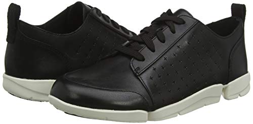 Clarks Triamelia Edge, Zapatillas para Mujer, Beige (Black Leather Black Leather), 37 EU