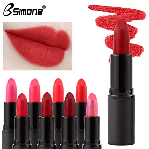 CLOOM Bsimone Pintalabios Permanente 8 Colores Maquillaje De Belleza Barra De Labios Mate Impermeable Labial Terciopelo Duraderos No Se Desvanecen Cosmético Lápiz Labial