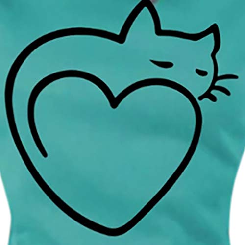 CLOOM Sudadera con Capucha Mujer Estampado De Gato Pullover De Manga Larga Invierno Sudaderas Deportivas Casuales Suaves Cuello Alto Abrigos con Bolsillo Chaqueta De Punto