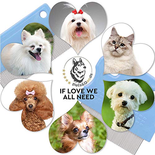 CMTTOME 2PCS Pet Stain Remover Peine de Aseo Elimina Suavemente la mucosidad y los piojos de la Corteza