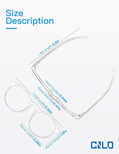 CNLO anteojos de bloqueo de luz azul, gafas de ordenador, protección contra radiación, gafas de juego, para protección UV, anti fatiga, lentes de marco ligero, para hombres y mujeres