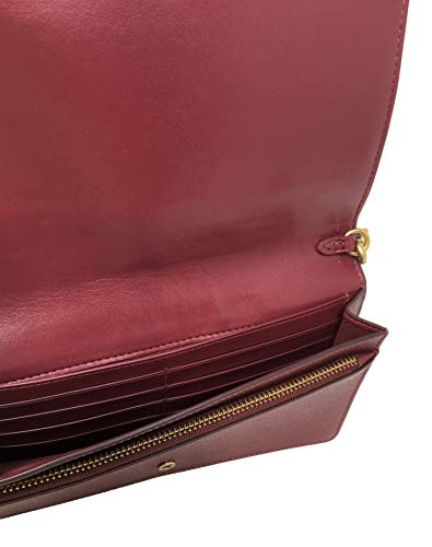 Coach - Bolso plegable Hayden, correa ajustable, piel, burdeos, 20 x 12 x 4 cm