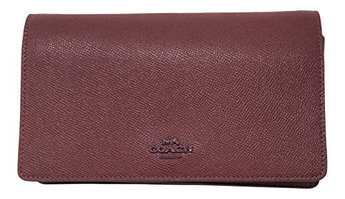Coach - Bolso plegable Hayden, correa ajustable, piel, burdeos, 20 x 12 x 4 cm