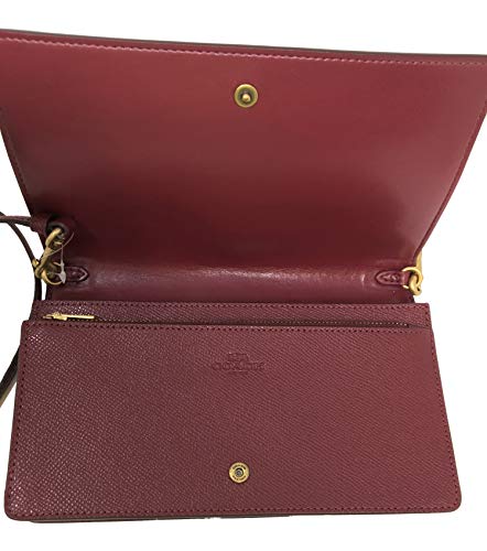 Coach - Bolso plegable Hayden, correa ajustable, piel, burdeos, 20 x 12 x 4 cm