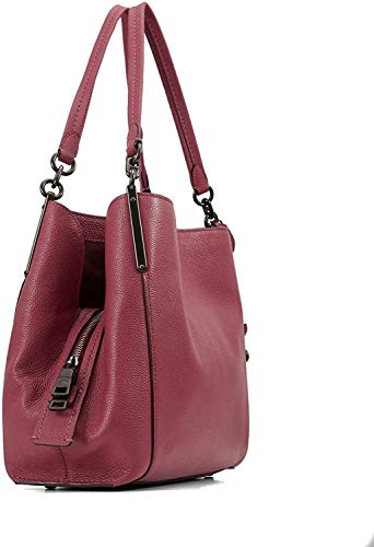 Coach Dalton 31 - Bolso bandolera de piel de guijarro, Rojo (Rosado (Dusty Pink)), Large