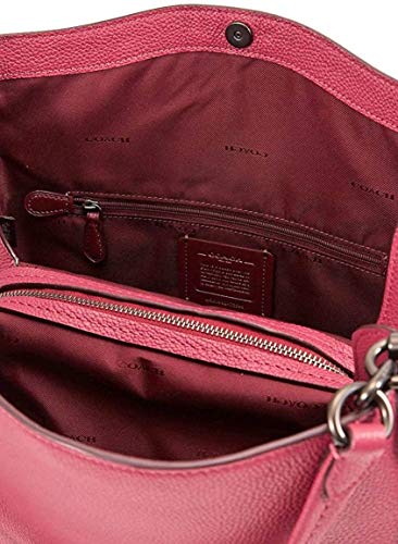Coach Dalton 31 - Bolso bandolera de piel de guijarro, Rojo (Rosado (Dusty Pink)), Large