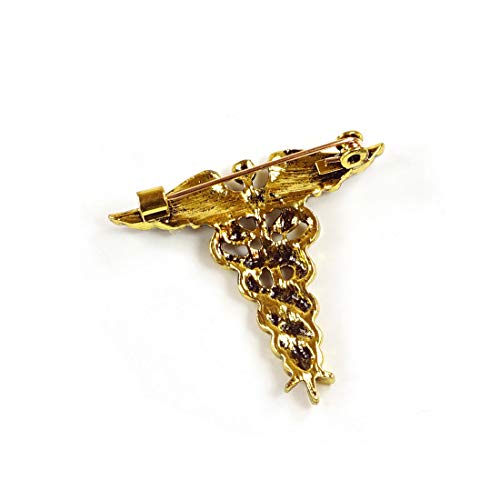 Cocoribbon Esmalte Médico Símbolo Caduceo Broche Pin Doctor Enfermera Regalo Broches