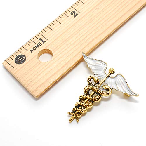 Cocoribbon Esmalte Médico Símbolo Caduceo Broche Pin Doctor Enfermera Regalo Broches