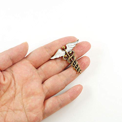 Cocoribbon Esmalte Médico Símbolo Caduceo Broche Pin Doctor Enfermera Regalo Broches