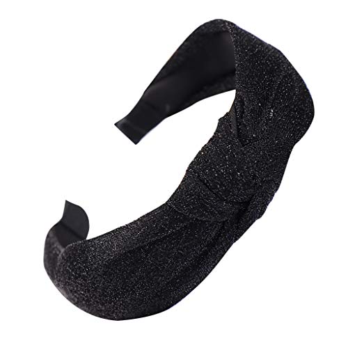 Cocoty-store Diadema Cabello Cintas del Pelo Banda Flexible Pelo Accesorio Turbantes Mujer para un Montón de Fiestas(Negro