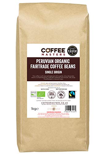 Coffee Masters Granos de Café Peruano Orgánico Fairtrade 1kg - Ganador del Great Taste 2018