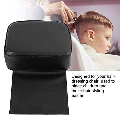 Cojín elevador para niños Barber negro Asiento de salón para salón de belleza Equipo de spa Silla de peluquería, 19.29"L x 12" W x 6 10"H(Negro)