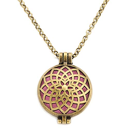 Colgante De Aromaterapia30Mm Moda Al Por Mayor Lotus Aceite Esencial Difusor Collar Rico Retro Encanto Estrella Aroma Locket Colgante