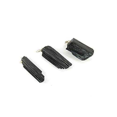 Colgante De Turmalina Negra Sin Pulir En Bruto Minerales y Cristales Para Curación, Belleza Energética, Meditacion, Medicina Alternativa, Amuletos Espirituales