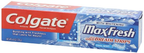 Colgate MaxFresh Cool Mint pasta dental con Mini Breath Strips, 6 oz