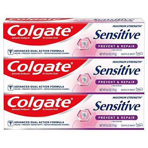Colgate Sensitive Toothpaste, Prevent and Repair - Paste Formula (6 Ounce, 3 Count)