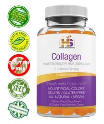 Collagen Chews, Marine Algae Derived, Strengthen Hair, Skin, Nails & Joint Care, Vegan, Non GMO, Orange Flavor, Pectin-Based, 60 ct