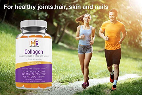 Collagen Chews, Marine Algae Derived, Strengthen Hair, Skin, Nails & Joint Care, Vegan, Non GMO, Orange Flavor, Pectin-Based, 60 ct