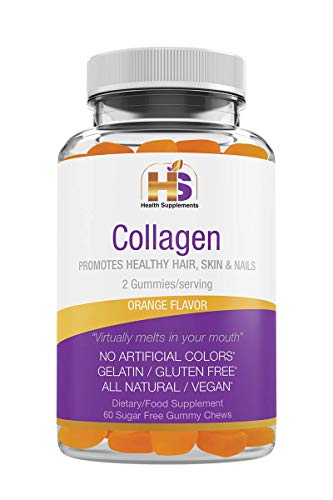Collagen Chews, Marine Algae Derived, Strengthen Hair, Skin, Nails & Joint Care, Vegan, Non GMO, Orange Flavor, Pectin-Based, 60 ct
