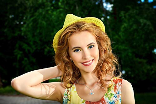 Collar con colgante de búho, collar de corazón de plata de ley 925, joyería para mujeres y niñas, cadena para mujeres de 45,7 cm, regalos para mujeres, caja de regalo de búho 3)