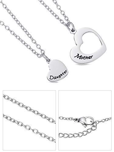 Collar con colgante de corazón para madre e hija a juego para el Día de la Madre, para cumpleaños, accesorios para uso diario, Halloween, Acción de Gracias, Navidad y Año Nuevo.