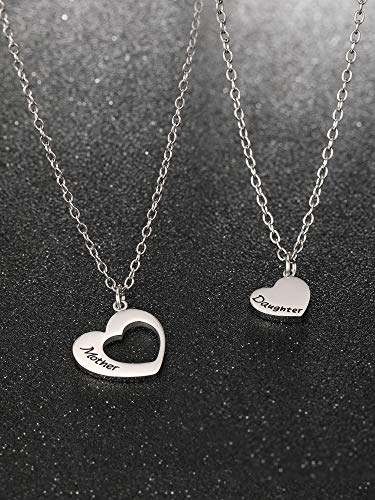 Collar con colgante de corazón para madre e hija a juego para el Día de la Madre, para cumpleaños, accesorios para uso diario, Halloween, Acción de Gracias, Navidad y Año Nuevo.