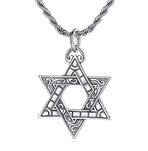 Collar con colgante de plata de ley S925 con seis estrellas, hip-hop retro punk callejero pueden llevar collares colgantes como caja regalo de cumpleaños accesorios