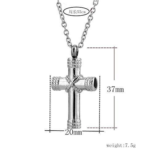 Collar de acero inoxidable con colgante de cruz con perfume japonés y coreano.