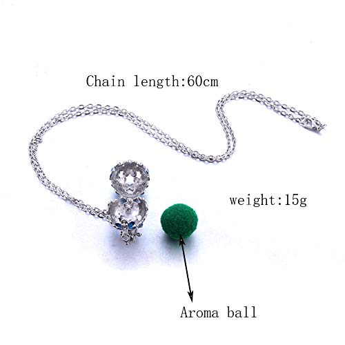 Collar De Difusor De Aceite Esencialjoyas De Aromaterapia Pintura Al Óleo Antigua Collar De Medallón De Oro Y Plata Aceite Esencial Difusor De Aroma Collar De Perfume-To