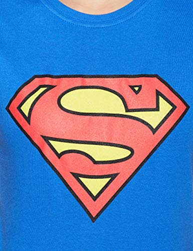 Collectors Mine - Camiseta de Superman con cuello redondo de manga corta para mujer, color azul, talla XL
