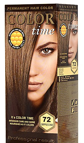 Color time, tinte permanente para el cabello de color capuchino 72