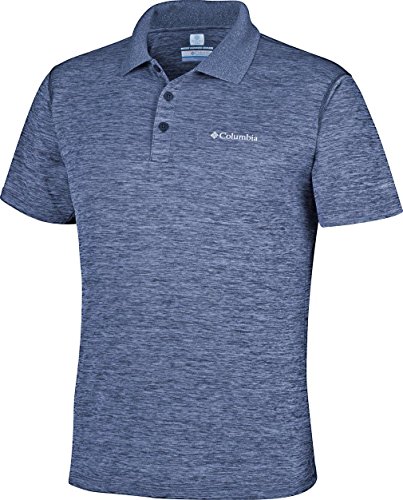 Columbia Zero Rules, Polo Técnico, Hombre, Azul (Carbon Heather), L