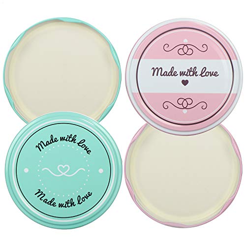 COM-FOUR® 6x tarros de albañil con tapón de rosca"Made with love" en verde y rosa - hasta Ø 82 mm - hasta 540 ml