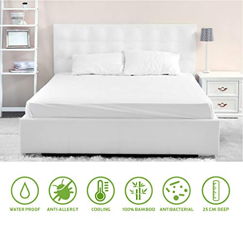 Comfier Sleep Protector de Colchón Impermeable 140 x 200 cm - Cubre Colchón Transpirable e Fresca , Funda de colchón de bambú, Hipoalergénico, Anti-Ácaros