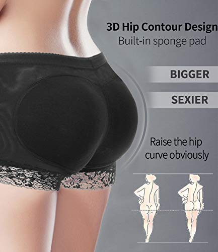 COMFREE Braguitas Moldeadoras Levanta Gluteos Ropa Interior Sin Costuras Lencería Reductora Bragas Control con Almohadillas Ajustable Calzoncillos Elástico Shapewear para Mujer Negro Beige S