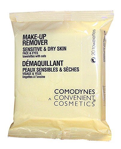 Comodynes Make Up Remover Towels for Face and Eyes, Oats (Sensitive and Dry Skin) - 20 ea by Comodynes