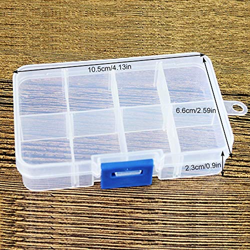 Compartimiento de plástico caja, desmontable plástico diamante bordado caja en Estable para perlas Nail Art joyas organizador con etiquetas Storage Case para TRINKETS Caramelos Diamante, Dire-wolves, S-8-grid