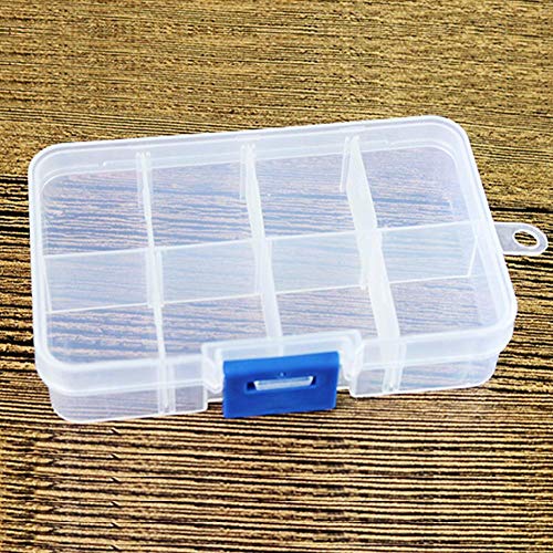 Compartimiento de plástico caja, desmontable plástico diamante bordado caja en Estable para perlas Nail Art joyas organizador con etiquetas Storage Case para TRINKETS Caramelos Diamante, Dire-wolves, S-8-grid