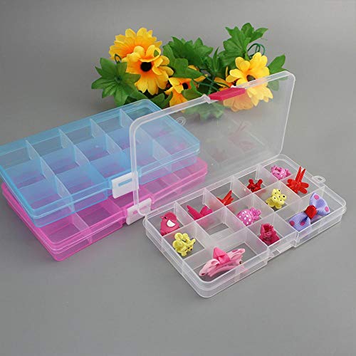 Compartimiento de plástico caja, desmontable plástico diamante bordado caja en Estable para perlas Nail Art joyas organizador con etiquetas Storage Case para TRINKETS Caramelos Diamante, Dire-wolves, S-8-grid