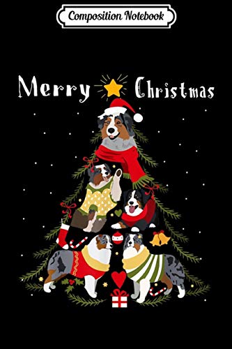 Composition Notebook: Australian Shepherd Aussie Christmas Tree Xmas Dog Lover  Journal/Notebook Blank Lined Ruled 6x9 100 Pages