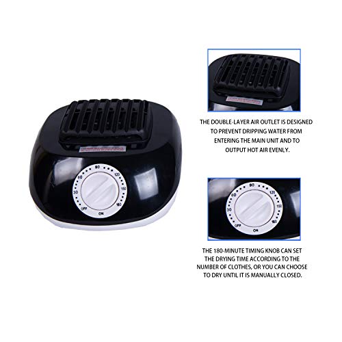 Concise Home Secador eléctrico 1000 W de Gran Capacidad 15 kg Doble Piso de Acero Inoxidable Ahorro de energía Ropa húmeda de Interior Aire Caliente Secado