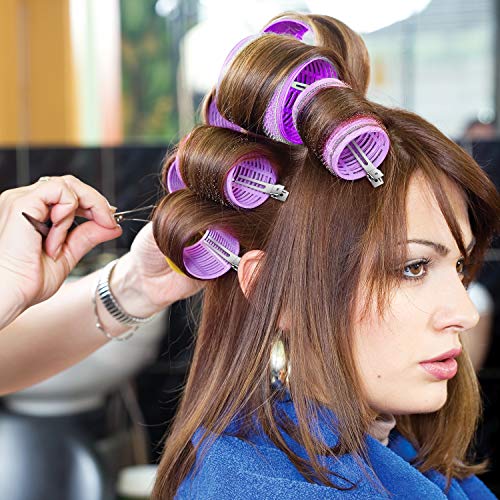 Conjunto de 60 Rulos y Clips de Pelo 36 Rulos de Auto Agarre y 24 Clips de Pelo de Diente Herramientas de Rizador de Peinado Clásico para Mujeres, Hombres y Niños (44 mm, 30 mm, 20 mm)