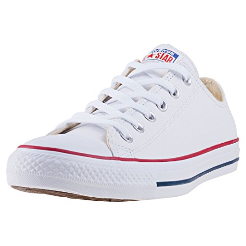 Converse Chuck Taylor Core Lea Ox, Zapatillas De Cuero Unisex Adulto, Blanco, 42 EU