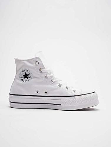 Converse Chuck Taylor CTAS Lift Hi, Zapatillas para Mujer, Blanco (White/Black/White 102), 36 EU