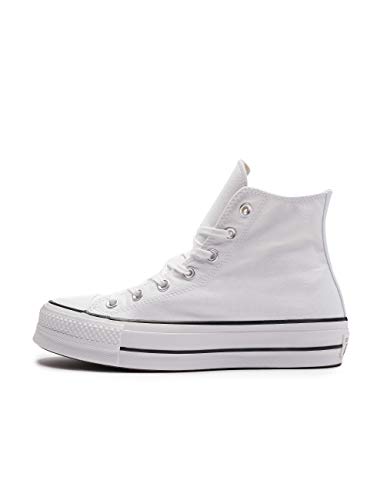 Converse Chuck Taylor CTAS Lift Hi, Zapatillas para Mujer, Blanco (White/Black/White 102), 36 EU