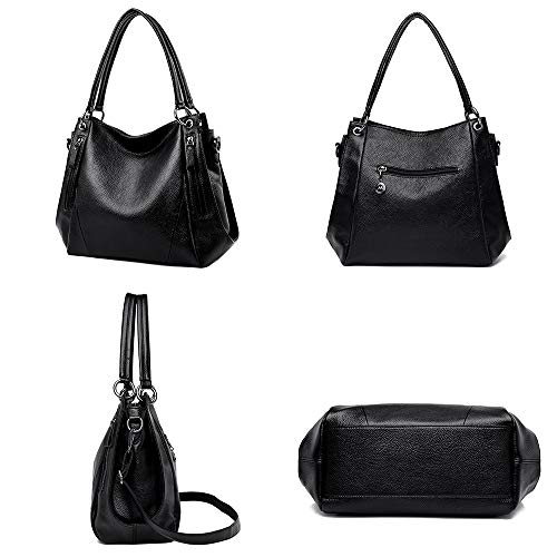 Coolives Bolso de mano con Bandolera para Mujer Hobo Bolso de Hombro Negro