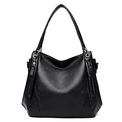 Coolives Bolso de mano con Bandolera para Mujer Hobo Bolso de Hombro Negro