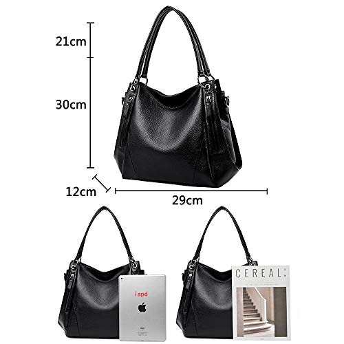 Coolives Bolso de mano con Bandolera para Mujer Hobo Bolso de Hombro Negro