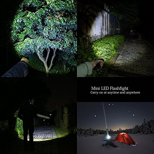 Coomatec con función de memoria - Kit de linterna LED de Mano Resistente al Agua Ultra Brillante Flashlight de 5 Modos para Ciclismo, Camping, Montañismo, Senderismo y las actividades al aire libre