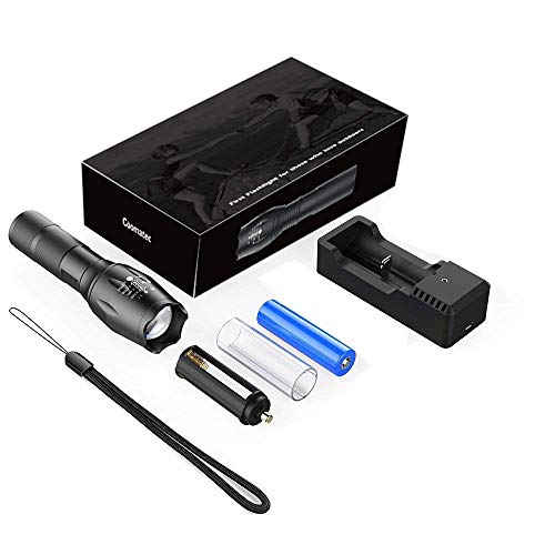 Coomatec con función de memoria - Kit de linterna LED de Mano Resistente al Agua Ultra Brillante Flashlight de 5 Modos para Ciclismo, Camping, Montañismo, Senderismo y las actividades al aire libre